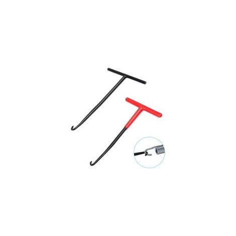 2 pièces crochets de ressort pour échappement, extracteur de ressort pour voiture et moto en acier, crochet de ressort pour frein, outil à crochet en métal avec manche en T pour vélos (1/5)