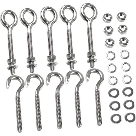 Crochet plafond inox argenté pour suspension et rangement (1/5)