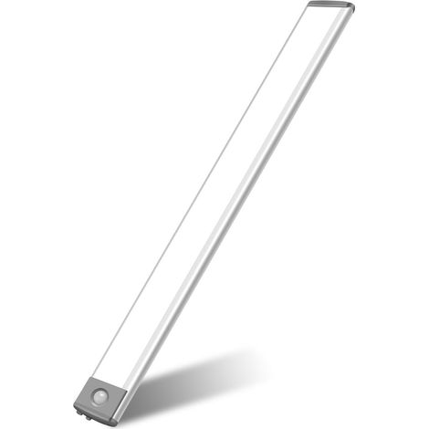 Lampe de placard 60 LED, 3 températures de couleur, détecteur de mouvement intérieur, rechargeable 2200 mAh, éclairage de nuit sans fil pour tiroirs, armoire, cuisine, couloir, 1 pièce (1/5)