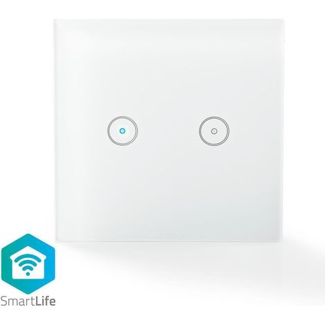 Nedis Interruptor mural smartlife doble blanco wifi 1000W