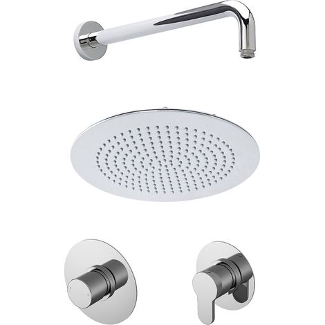 Nuie Arvan Thermostatic Concealed Mixer Shower with Fixed Head and Stop Tap (1/4)