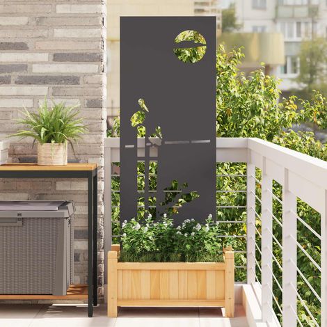 vidaXL Garden Privacy Screen Black 50 x 140 cm Cold-rolled steel