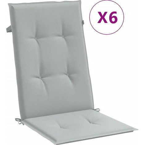 Coussins de chaise à dossier haut lot de 6 gris clair mélangé (1/5)