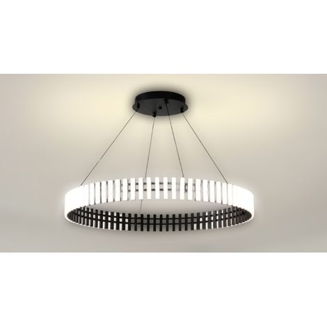 Klavia 60 – Moderne LED-Ringlampe, Schwarz, 60 cm (1/4)