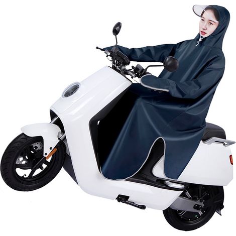 Imperméable à manches, adapté aux vélos et vélos électriques, unisexe, imperméable, une personne, adulte, intégral, tendance, bleu marine, 5XL. (1/5)