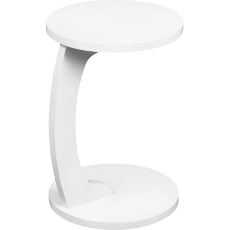 CAIziTable d’appoint, table basse ronde, table d’appoint en C, table de salon, table d’ordinateur temporaire (table uniquement)