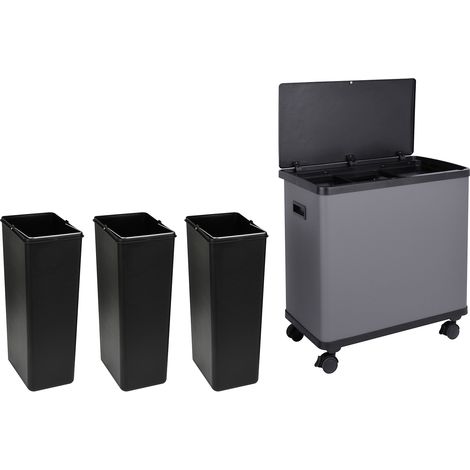 Poubelle à capteur SVITA SR3X18 54 L à 3 compartiments acier gris