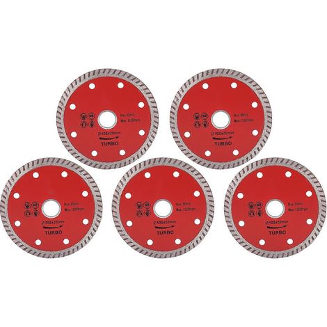 5 lames de scie diamantées en céramique, ondulées, 105 mm, pour le travail du bois