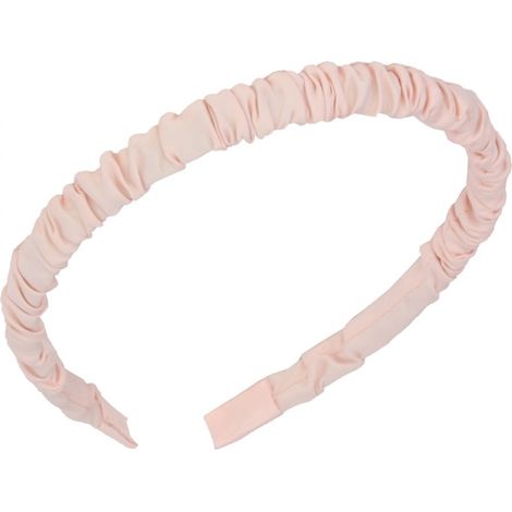Fascia per capelli da donna rosa con volant, elastica, morbida, elegante (1/2)
