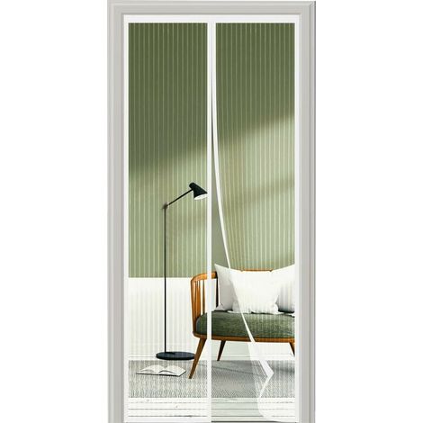 Moustiquaire Porte - 95x180 Cm - Filet Magnétique Autofermant - Pour Porte Fenetre Intérieure Extérieure - 1 Pièce (1/5)