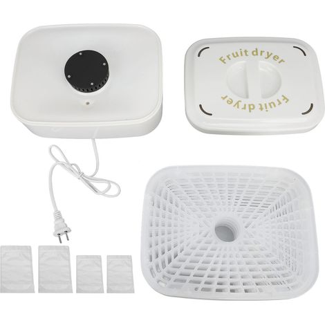 Séchoir Alimentaire Électrique 5 Plateaux, Déshydrateur pour Fruits, Légumes et Viande, Double Bouton, Blanc, 220V (1/5)