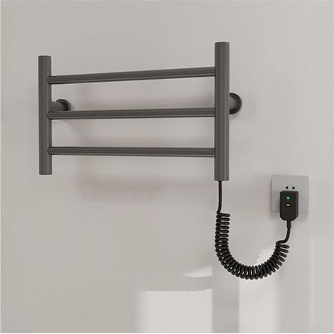 Elektrischer Handtuchwärmer fürs Badezimmer, 35 W, Handtuchtrockner aus Edelstahl zur Wandmontage – Kleines Plug-in-Heizgerät mit konstanter Temperatur FLITI (1/4)