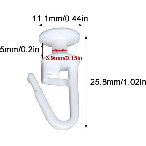 Poulies nano, poulies de rideaux 11 mm, crochets nano, rails de rideaux, accessoires à perles en PVC, poulies silencieuses (15 pièces) (1/5)
