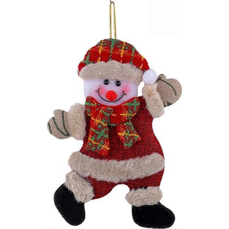 Tissu Noël poupée décorations, bonhomme de neige Père Noël ours renne pour le sapin et fête de fin d'année,B (1/5)