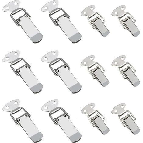 12 Pièces Serrure De Tension Verrouillage De Levier De Verrouillage De Boîte En Acier Inoxydable Avec Haute Étanchéité Pour Coffre-fort De Coffre De Tiroir De Boîte À Outils(2 Tailles) (1/5)