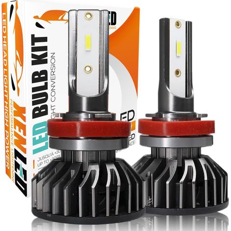 Kit AMPOULES H8 H11 LED Ventilées FF2 - 5000Lms - 6000°K - Taille Mini Lampe de voiture LED (1/5)