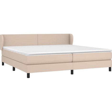 Giroletto a Molle con Materasso Cappuccino 200x200cm Similpelle vidaXL (1/5)