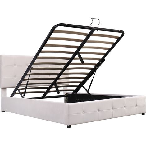 Polsterbett 140x200 cm mit verstellbarem Kopfteil, cremefarbenem Samt, Metall-Lattenrost (1/5)