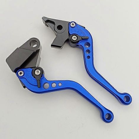 Poignée de frein, d'embrayage et de klaxon modifiée ER6N pour moto Kawasaki Ninja 400R 2011 (poignée courte bleue) (1/5)