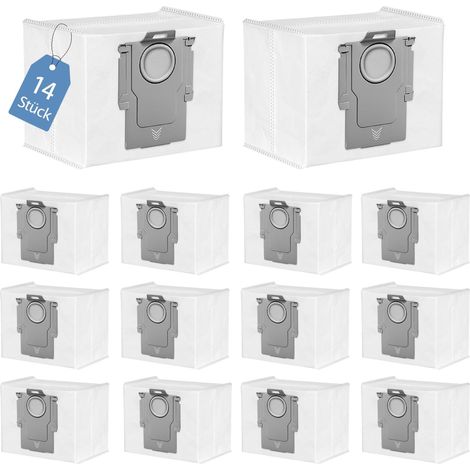 14 Stück Staubbeutel für Roborock S7 MaxV Ultra/Q8 Max+/Q10 S5+/Q7 L5+/Q5+/Q5 Pro+/Q5 Max +/S7 Pro Ultra/Q10 X5+/S8+/S8 Pro Ultra/Q7+/Q7 Max+, 3L Staubsaugerbeutel große Kapazität für Staubsauger (1/5)