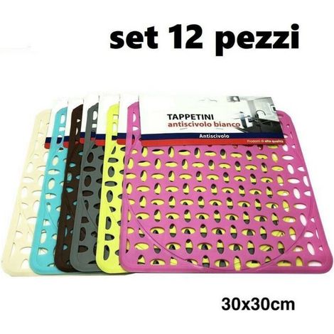 Set mit 12 Pezzi Tappetino für Antiscivolo Gomma Cucina 30x30cm