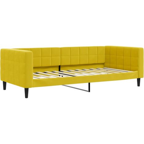 Lit de repos jaune 90x200 velours (1/5)