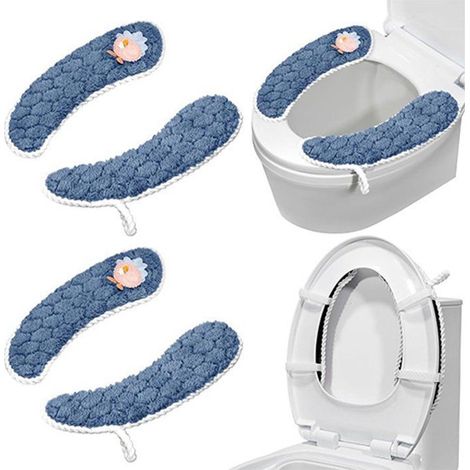 Housse de siège de toilette - Lot de 2 housses - Coussin chauffant pour siège de toilette - Housse de siège de toilette en SANPIE (1/4)