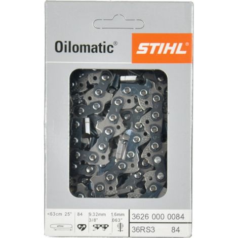 Stihl – Chaîne de tronçonneuse Rapid Super 3 3/8" 1,6 mm 84 maillons 63 cm – Pour bois dur – Technologie anti-vibration – 36260000084 (1/3)