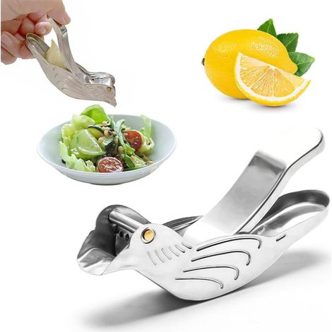 Presse-citron manuel en forme d'oiseau, presse-agrumes en acier inoxydable de qualité alimentaire, presse-agrumes robuste pour oranges, citrons verts et grenades, accessoire de cuisine facile à nettoy (1/5)