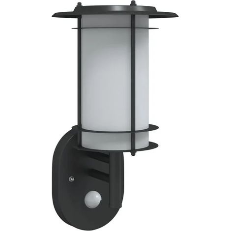 Applique murale extérieure avec détecteur, acier inoxydable noir (1/5)