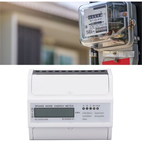 Dreiphasen-LCD-Zähler XTM1250SA-U, 3 x 220 V/380 V, 35-mm-DIN-Schienenmontage, 20 A (1/5)
