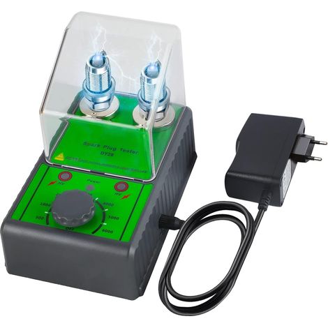 Testeur de Bougie d'allumage de Voiture Outils d'allumage à Deux Trous 500-6000 tr/min Outil de Diagnostic D'analyseur de Bougie avec Couvercle de Protection pour Véhicules 12V (Vert) (1/5)