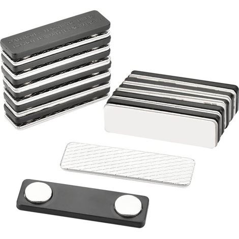 Etiquettes Nom Magnétiques Auto-Adhésives - Disques Métalliques pour Badge ID Carte - Pour Porte-Badges Écrans Anti-Mouches - Lot de 12 (1/5)