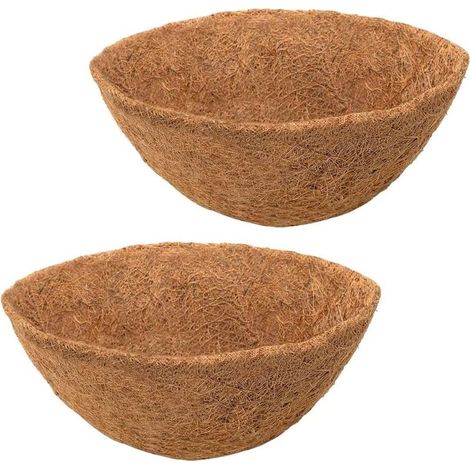 2 sacs ronds en fibre de coco Ø 40 cm, profondeur 17 cm, pour paniers suspendus intérieur/extérieur (1/5)
