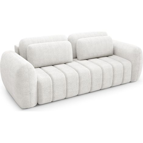3-Sitzer-Sofa mit Bettkasten Cesar Weiß