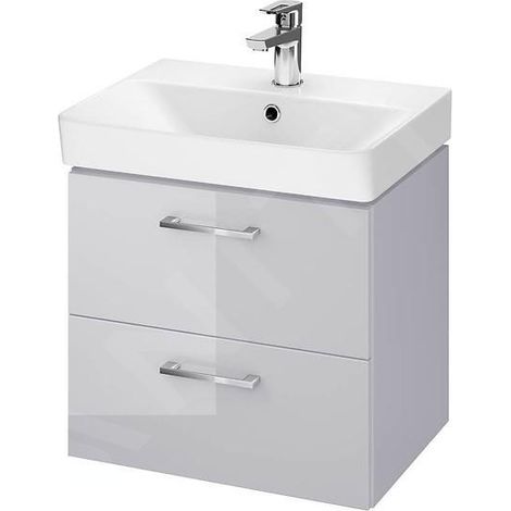 Cersanit Lara - Meuble avec lavabo, 46x49x35 cm, 2 tiroirs, gris S801-320-DSM (1/3)