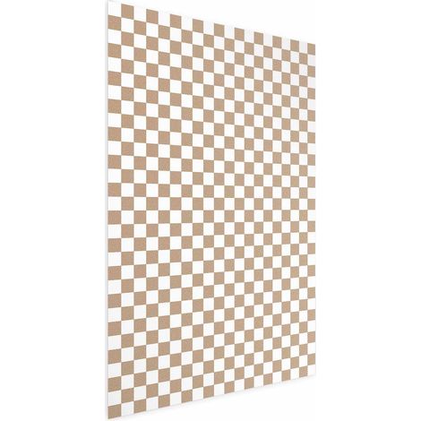 Poster - Geometria e marroni - un motivo a scacchiera in tonalità neutre (1/4)