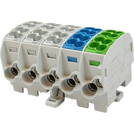 Bloque de distribución - ramal Al/Cu 80150 simblock gris/azul/verde SCB 25-5X (1/2)