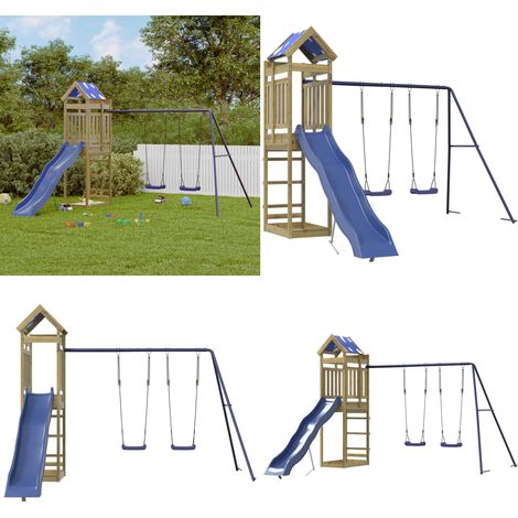 Spielturm Imprägniertes Kiefernholz - Holzspielplatz - Kletterturm (1/5)