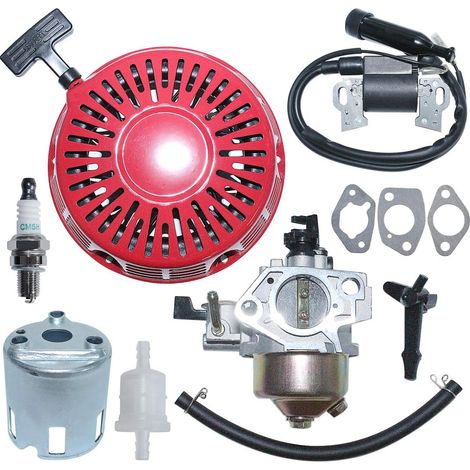 Kit de démarreur à rappel, carburateur et bobine d'allumage pour moteur de tondeuse à gazon Honda GX390 13HP remplacement 30500-ZF6-W02 (1/5)