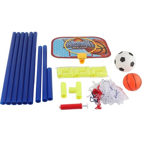 Kit de basket-ball et football mini intérieur extérieur avec panier, ballon et protection, ensemble de jouets pour enfants (1/5)