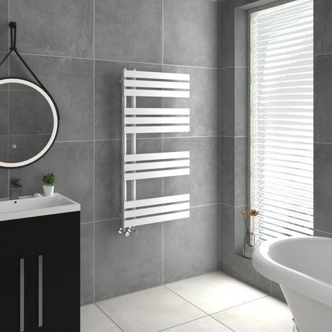 WarmeHaus D Shape Bathroom Radiator Warmer White 1200x600mm