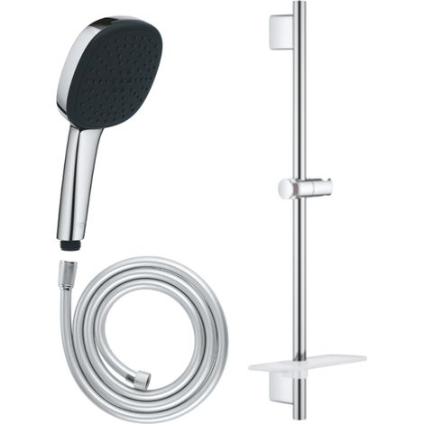 Pack douchette 2 jets Vitalio Comfort 110 + Barre 60cm Quickflix Vitalio Smartactive + Flexible 175cm VitalioFlex chromé