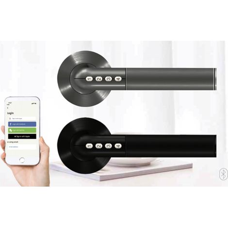 Poignée de Porte Electronique à ouverture par Code ou BlueTooth ou clé traditionnelle  Acero inoxidable