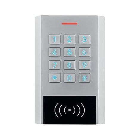 Clavier électronique à code/badge rétro éclairé 12 Volts – 2 relais pour applications intérieures/extérieures – Alimentation 12V – Effeff