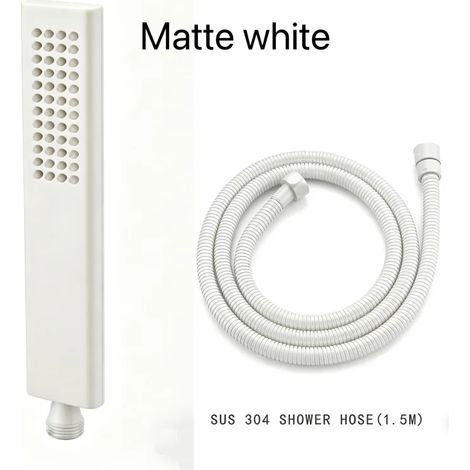(Lot de 2 blancs) Pommeau de douche à main en laiton doré rose brossé avec flexible en acier inoxydable de 1,5 m, accessoire de support de douche et système d'économie d'eau (1/5)