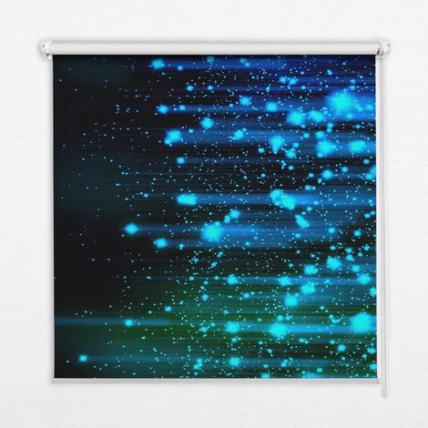 Innenrollo Fensterrollo - Rollo ohne Bohren - Sichtschutzrollo - Lichtdurchlässiges Rollo - Rechteckiges - Rollo - (140 cm x 140 cm) - Blauer Hagel (1/5)