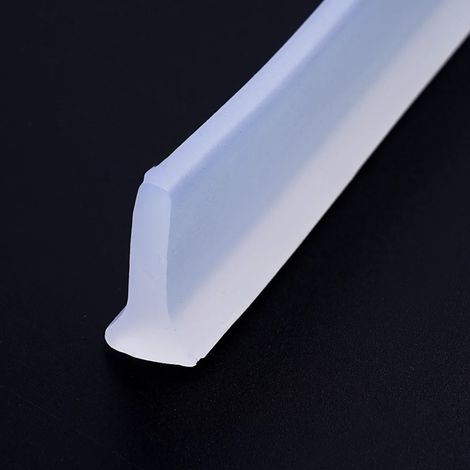 (Transparent-about 1m - 3.28ft)Rubber Silicone Shower Barrier Water Stopper Bathroom Waterproof Strip Water Retaining Strip Bendable Door Bottom Sealing Strip (1/4)