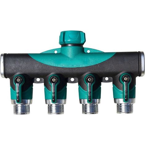 Distributeur de tuyau d'arrosage, vanne de connexion rapide rotative à 360 degrés robuste, poignée caoutchoutée confortable, alliage de zinc anti-fuite de haute qualité