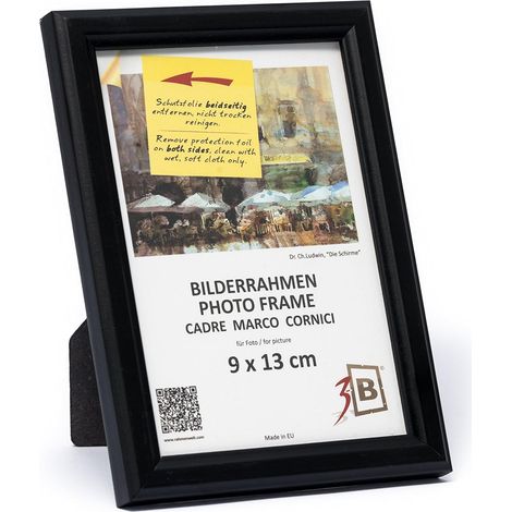 Cornice in legno classica elegante 9x13 cm con supporto nero (1/4)